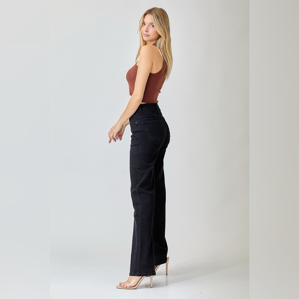 High-Rise Black Wide-Leg Jeans for Women - Picture 6 of 6